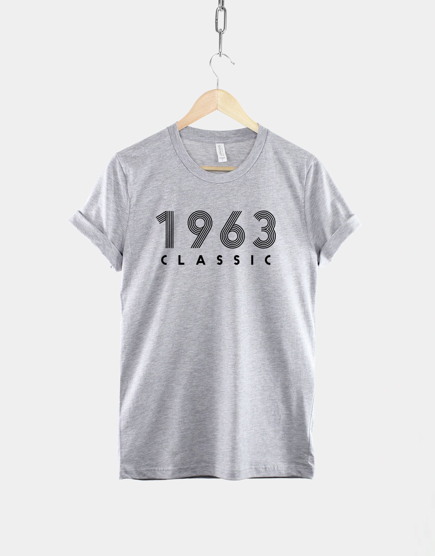 1963 Classic Retro 60th Birthday Shirt - Mens Husband Grandpa Dad Birth Year Numbers T-Shirt