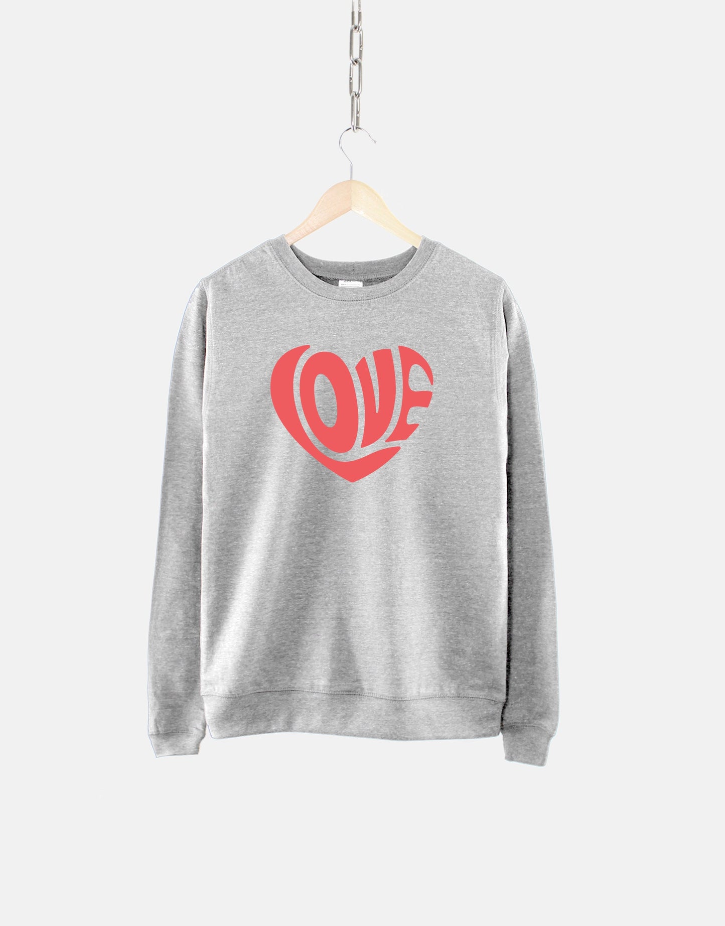 Retro Love Heart Sweatshirt - Valentines Sweatshirt - Love Sweatshirt - Valentines Day Sweater