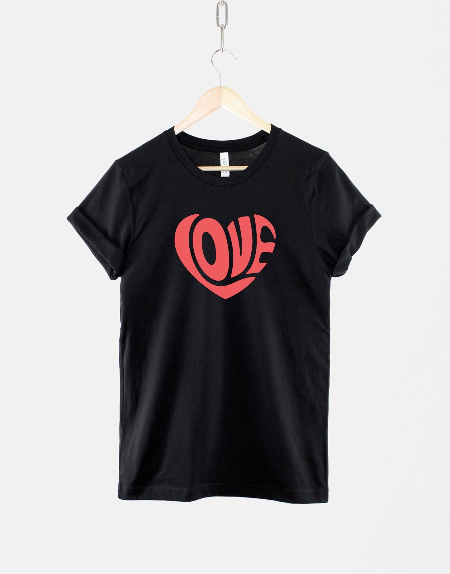 Retro Love Heart T-Shirt - Valentines Day Shirt - Retro Love TShirt - Red Love Heart T-Shirt