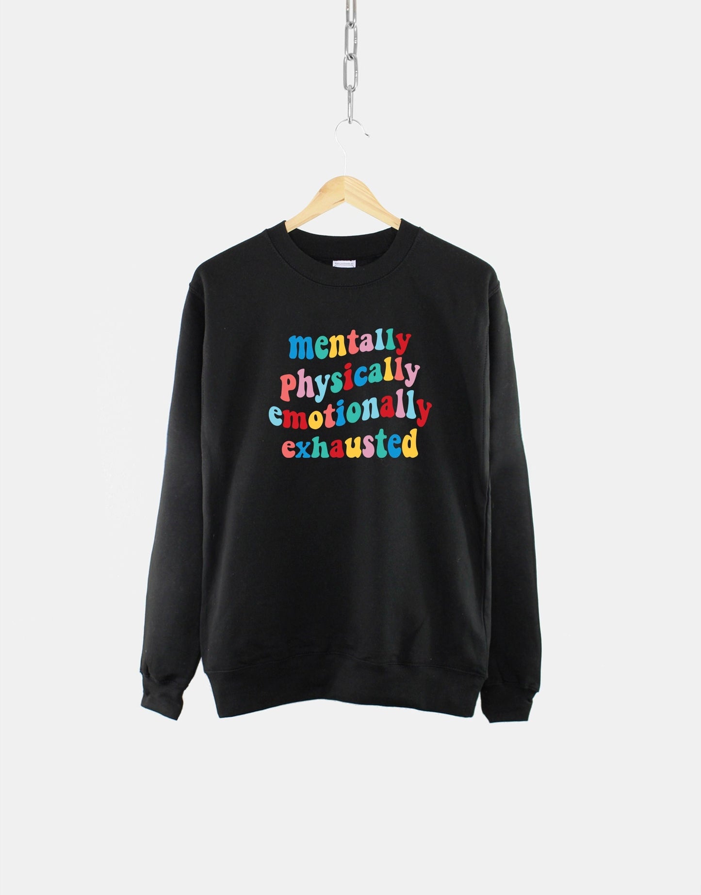 Retro Mental Health Sweatshirt - Retro Colours Mental Health Sweater - Groovy Womens Positive Slogan Sweatshirt