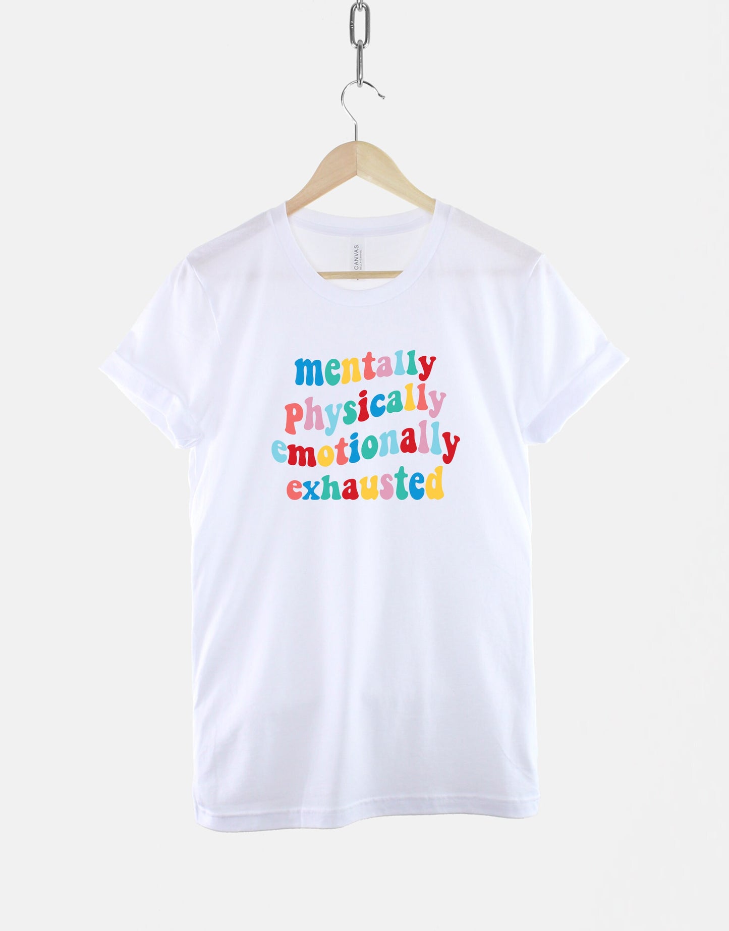 Retro Mental Health T-Shirt - Retro Colours Mental Health Shirt - Groovy Womens Positive Slogan Tshirt