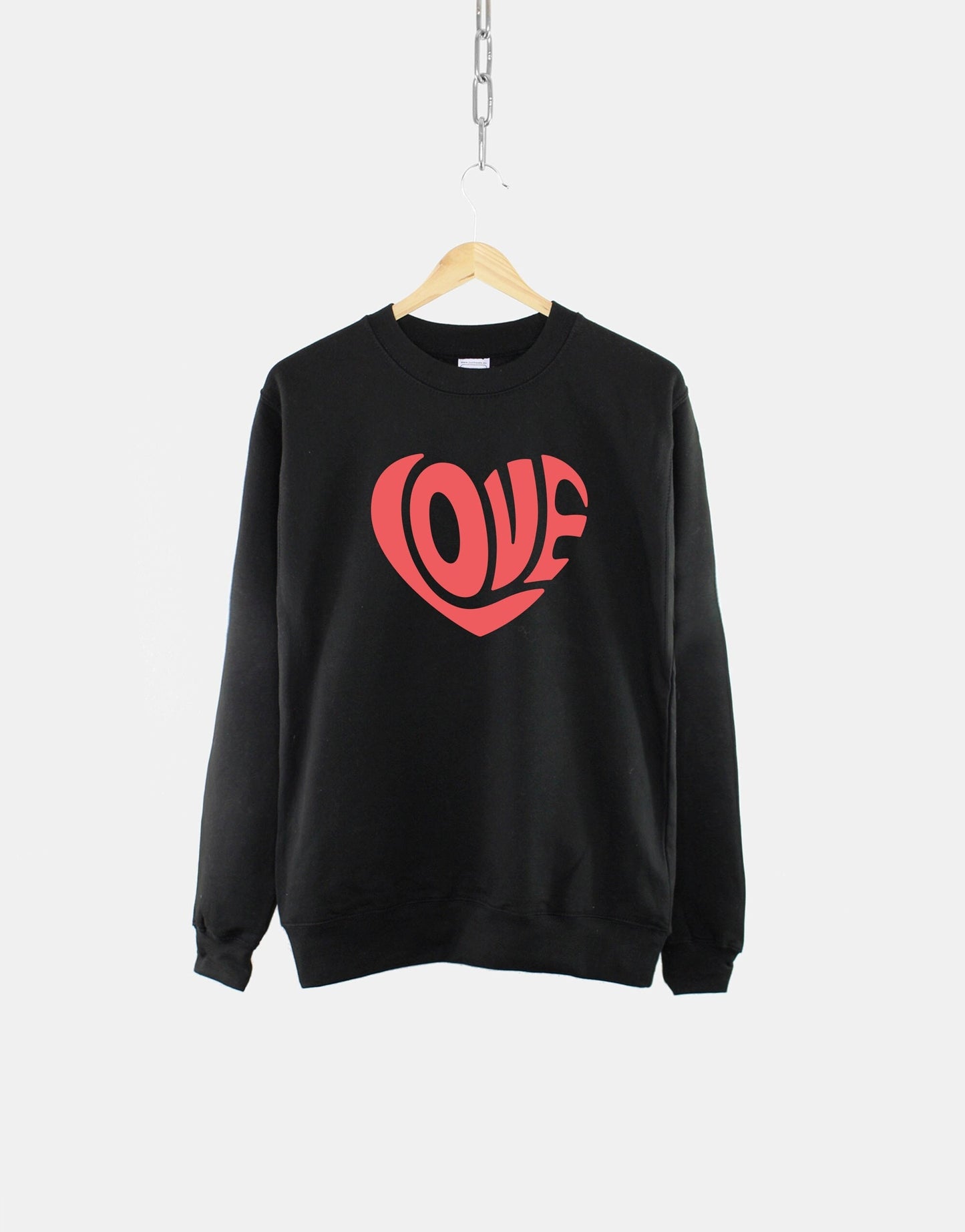 Retro Love Heart Sweatshirt - Valentines Sweatshirt - Love Sweatshirt - Valentines Day Sweater