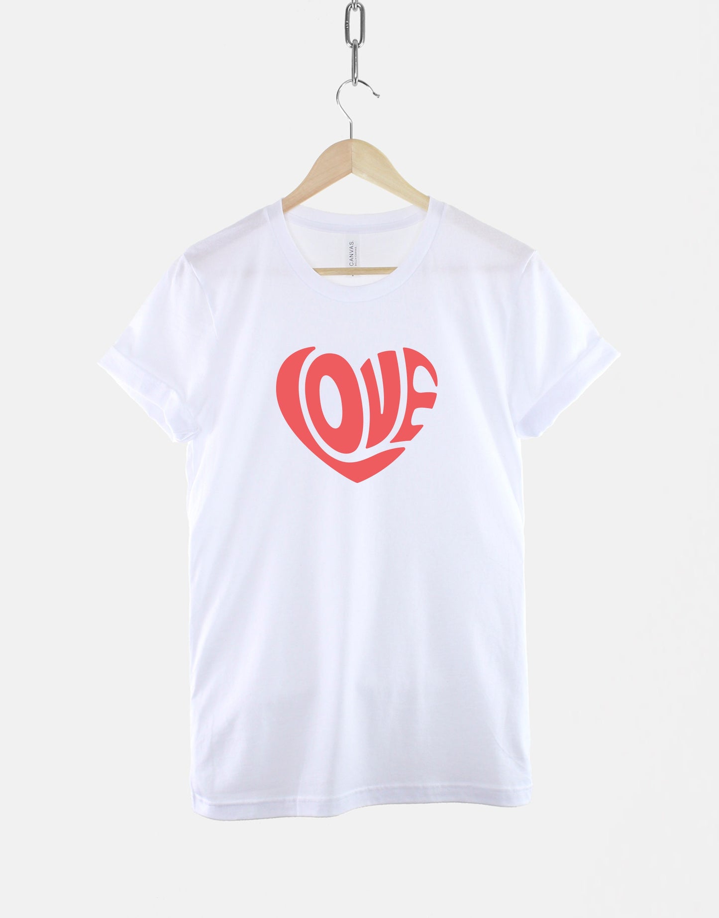 Retro Love Heart T-Shirt - Valentines Day Shirt - Retro Love TShirt - Red Love Heart T-Shirt