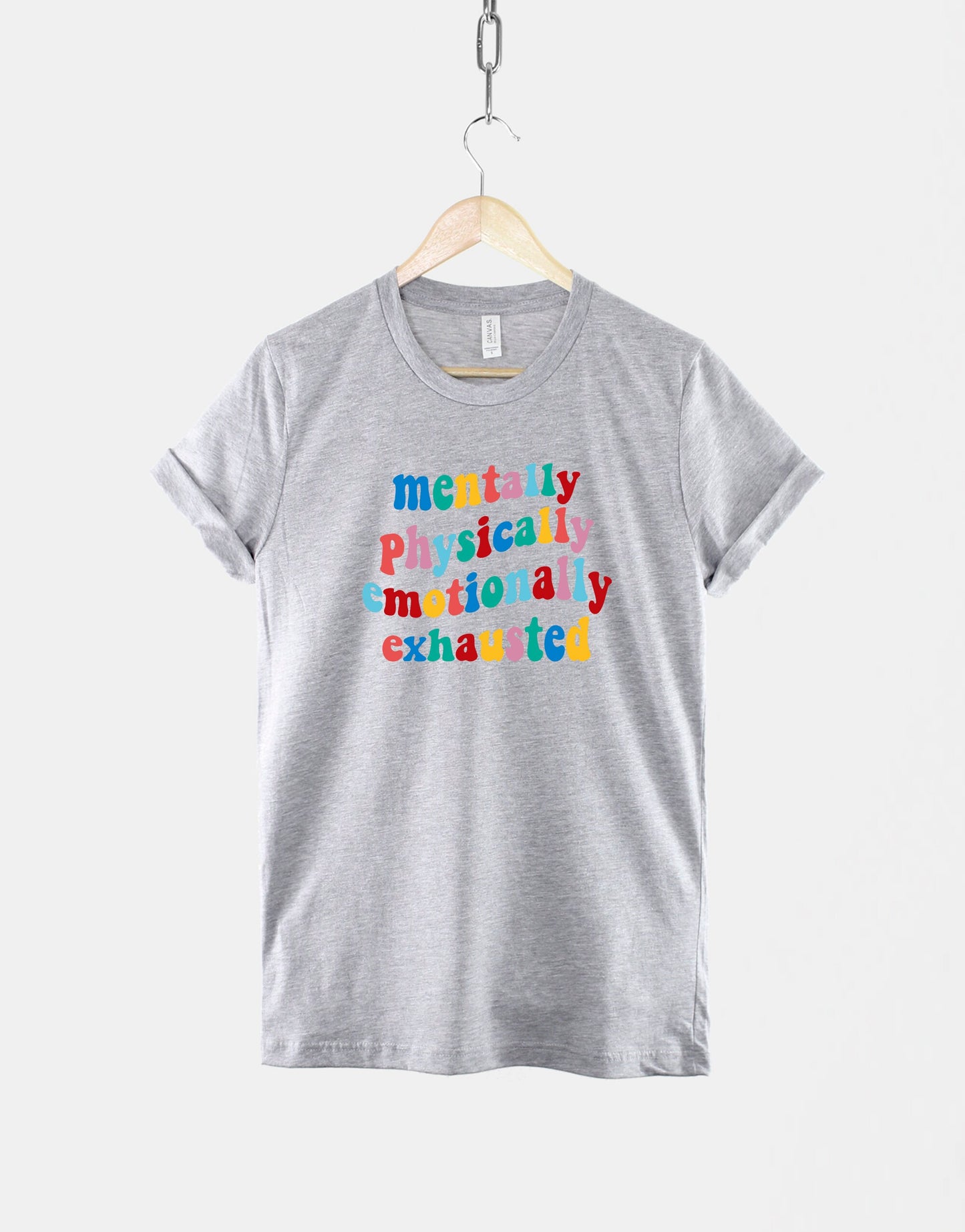 Retro Mental Health T-Shirt - Retro Colours Mental Health Shirt - Groovy Womens Positive Slogan Tshirt