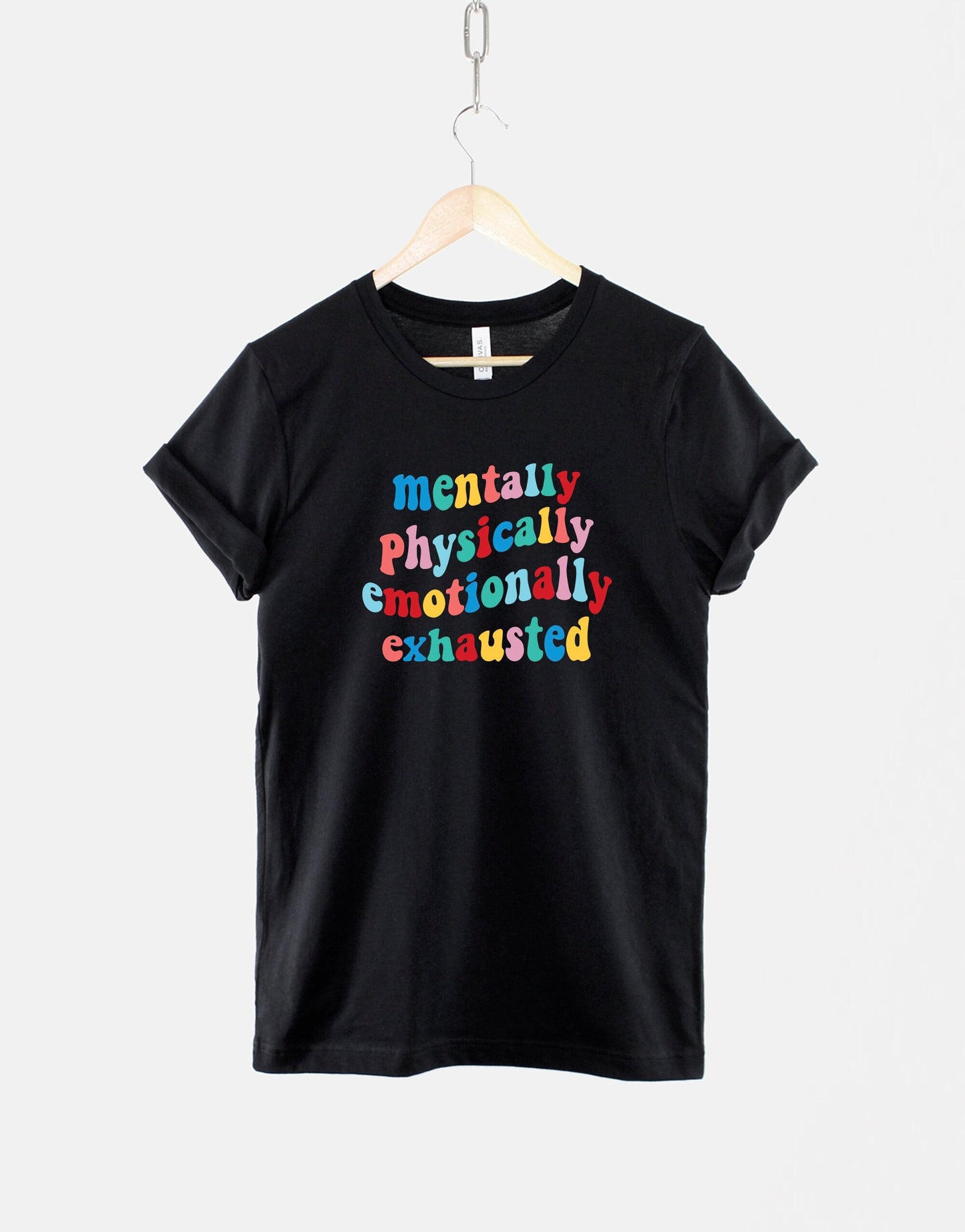 Retro Mental Health T-Shirt - Retro Colours Mental Health Shirt - Groovy Womens Positive Slogan Tshirt