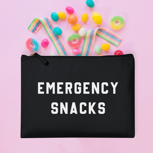 Snacks Zipper Pouch - Emergency Snacks Bag - Emergency Snack Pouch - Emergency Candy Zipper Pouch - Snacks Pouch - Canvas Zip Up Pouch