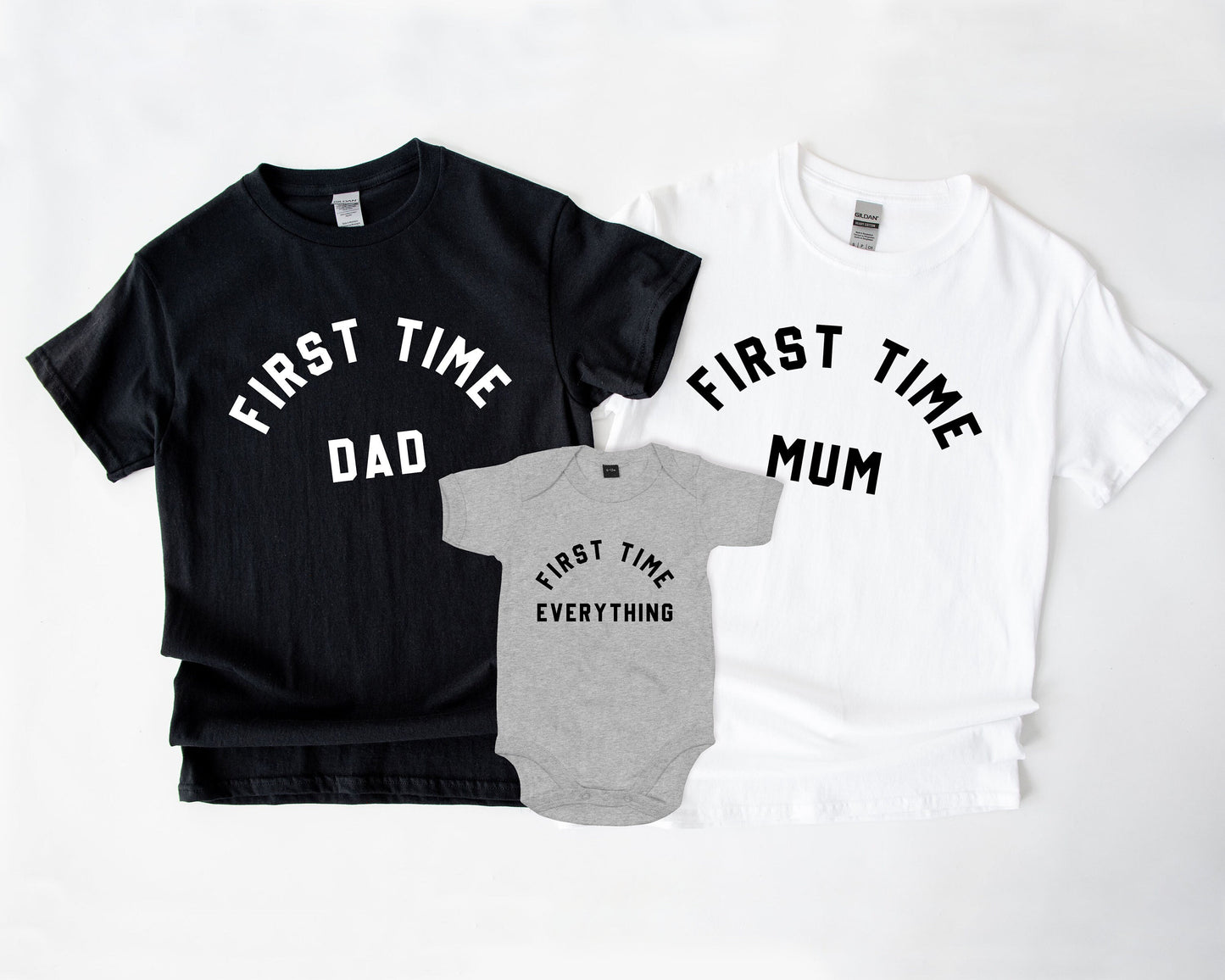 First Time Mum And Dad T-Shirts - First Baby Family Shirts - First Child TShirts - New Parents Shirts - New Mother And Father Shirts