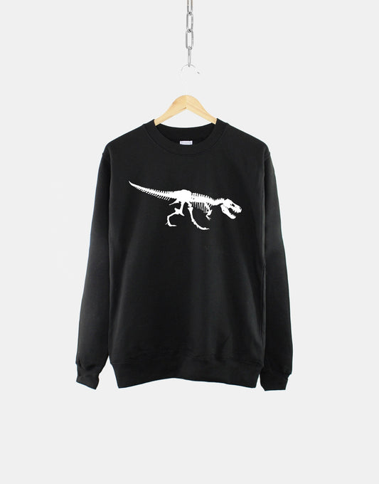 T-Rex Skeleton Sweatshirt - Tyrannosaurus Rex Sweatshirt - Black Dinosaur Sweatshirt - Dinosaur Print Sweatshirt