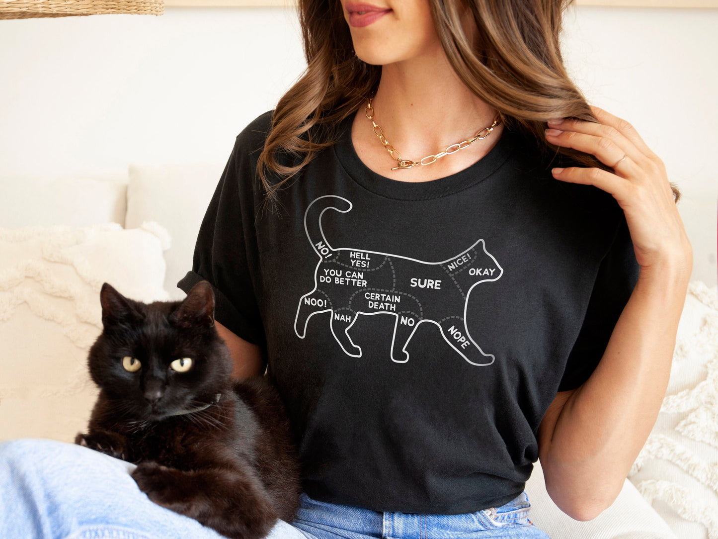 Cat T-Shirt - Cat Petting Chart Shirt - Petting Your Cat Diagram TShirt - Cat Owner T-Shirt