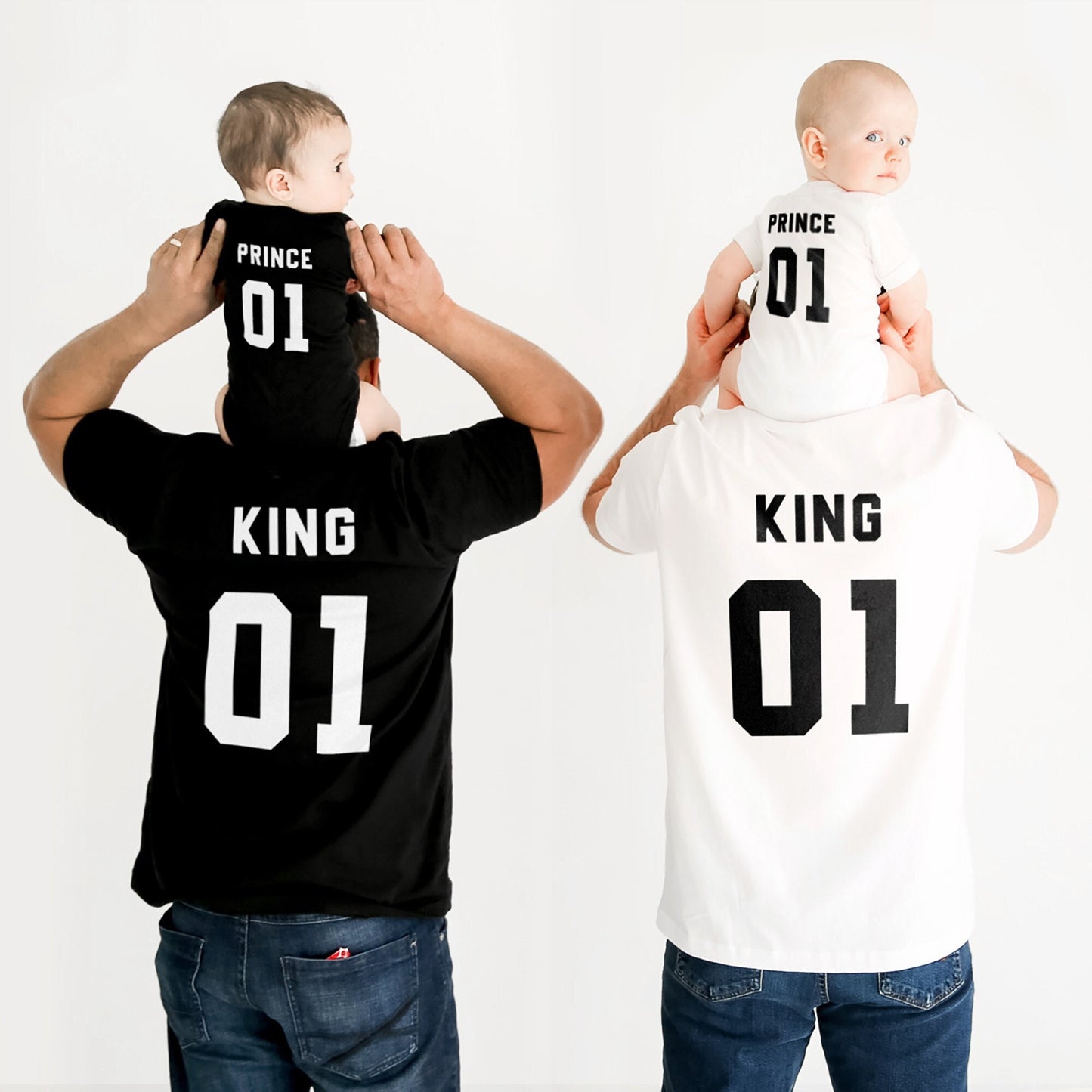 King Queen Prince Princess Matching Family T-Shirts - Daddy Daughter Matching Shirts - New Baby Twin Shirts - Matching Family Set