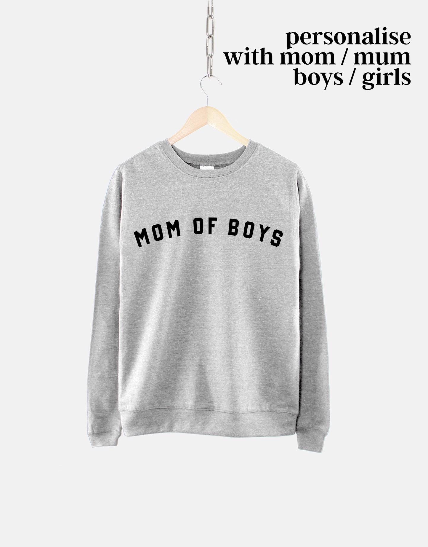 Mum Of Boys Sweatshirt - Mom Of Boys Sweater - Mother Of Boys Jumper - Personalised Mama Sweatshirt