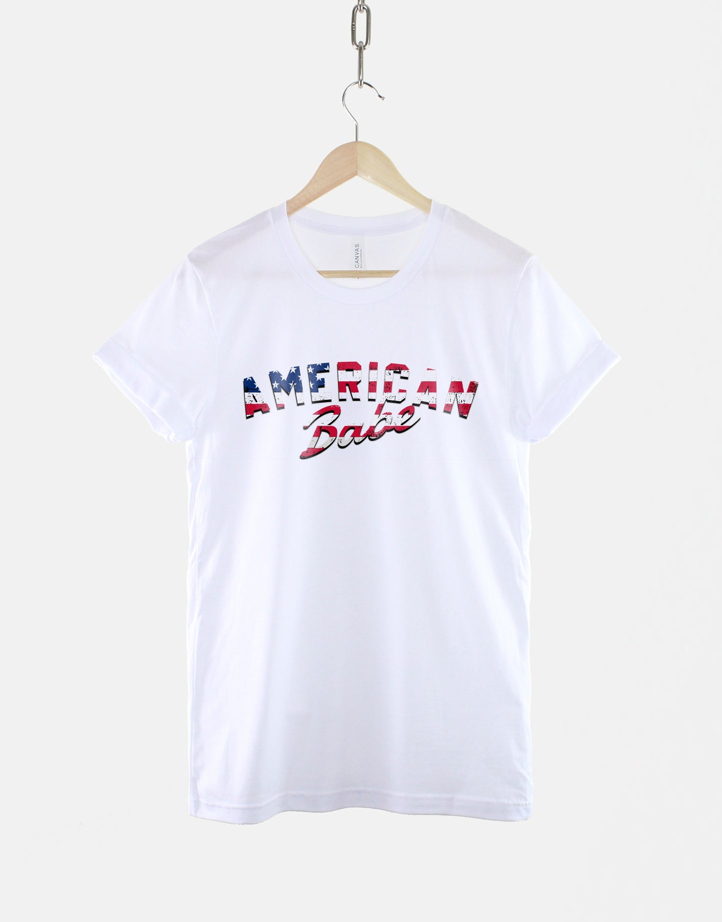 American Babe Shirt - Distressed American Flag Shirt - American Woman Shirt - American Patriot Shirt