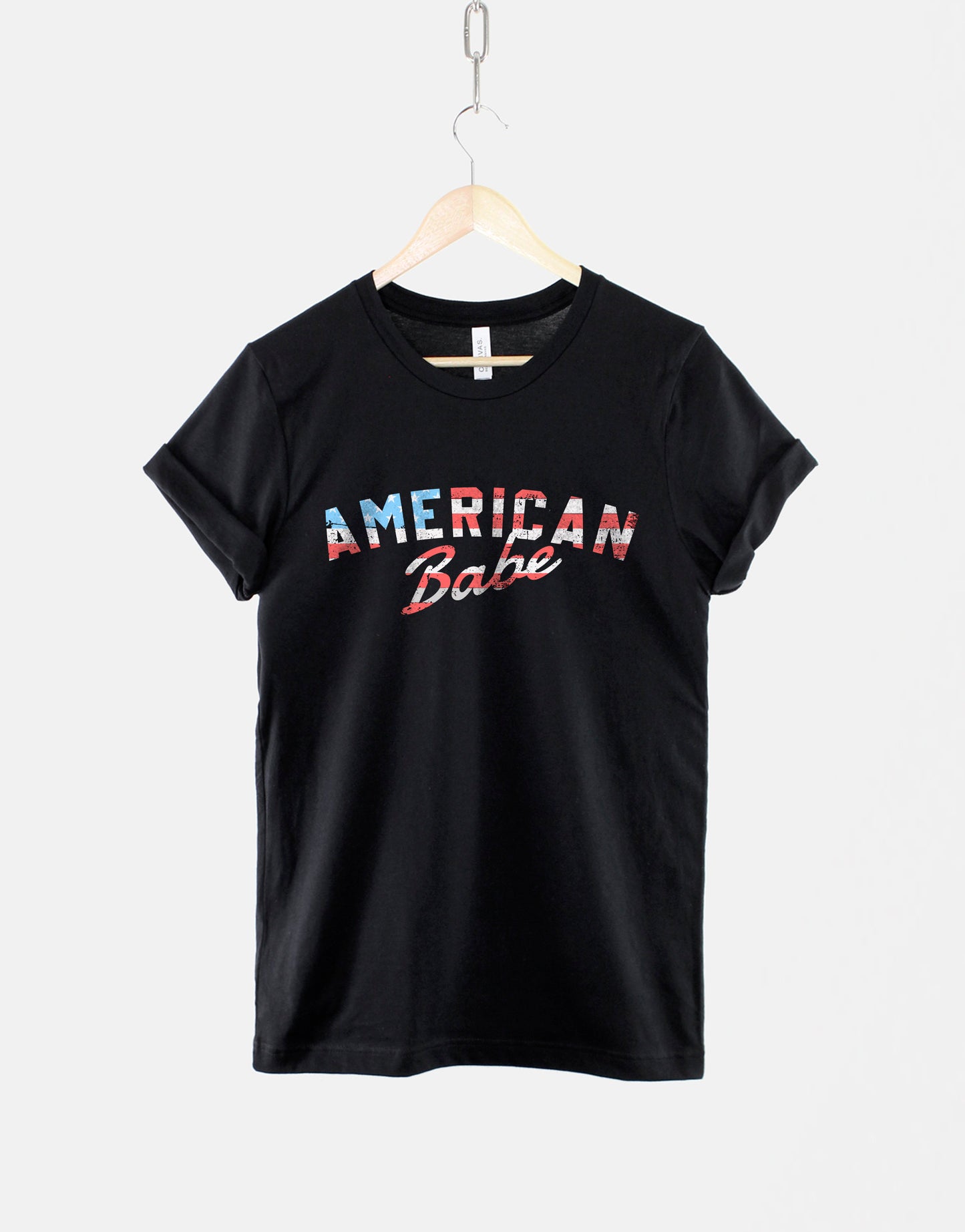 American Babe Shirt - Distressed American Flag Shirt - American Woman Shirt - American Patriot Shirt