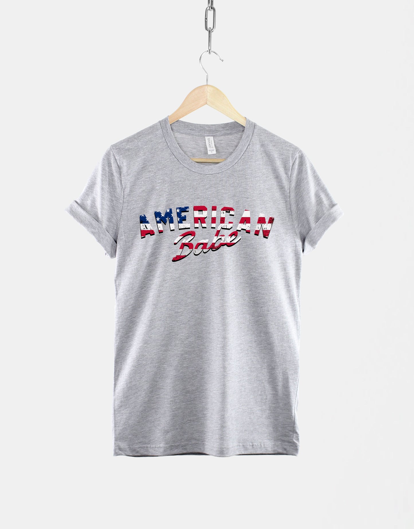 American Babe Shirt - Distressed American Flag Shirt - American Woman Shirt - American Patriot Shirt