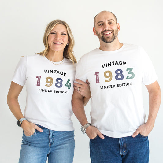 Vintage Birthday T-Shirt - Retro Birthday Shirt - Birthday Shirt For Uncle - Aunty Birthday TShirt - Custom Year Birthday T-Shirt