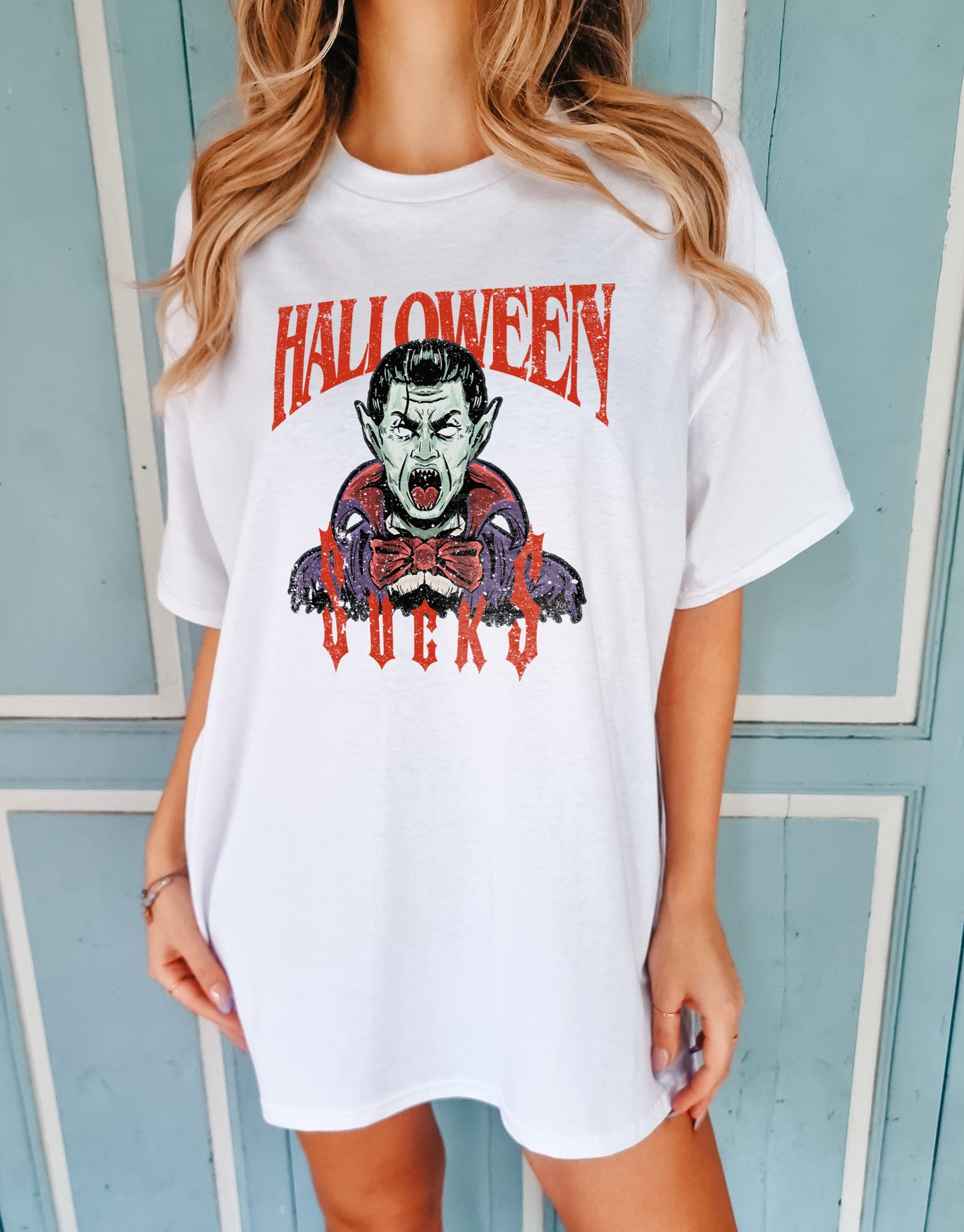 Halloween T-Shirt - Halloween Sucks Shirt - Vintage Vampire Movie Poster T-Shirt - Vampire T-Shirt - Distressed Print Halloween T-Shirt