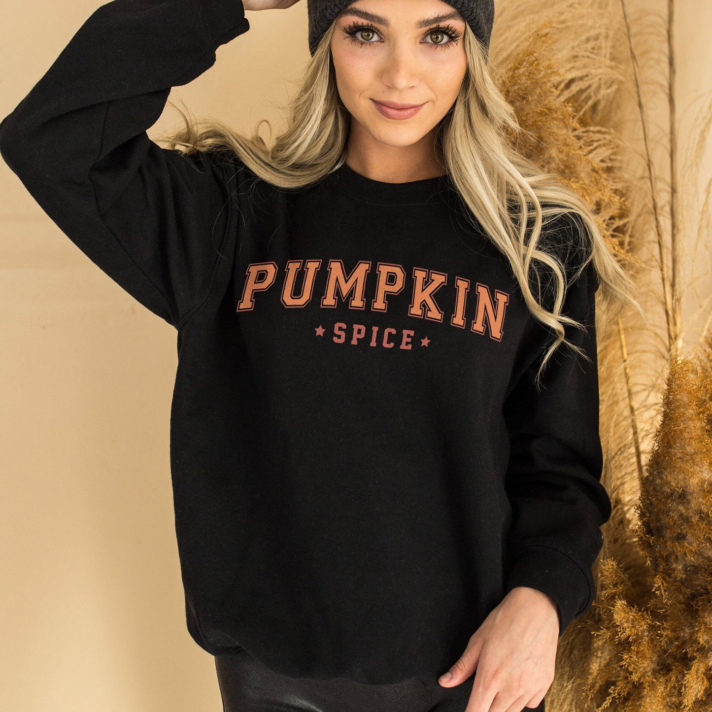 Womens Pumpkin Sweatshirt Halloween Fashion Autumn Varsity